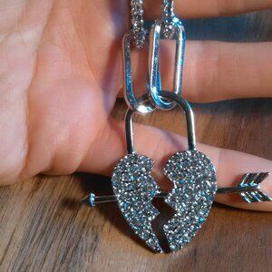 Austrian Crystal Heart with Arrow Necklace